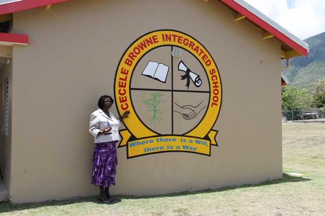 Reverend Cecele Thompson-Browne unveils the new name for the Special Education Unit which was renamed in her honour as the Cecele Browne Integrated School